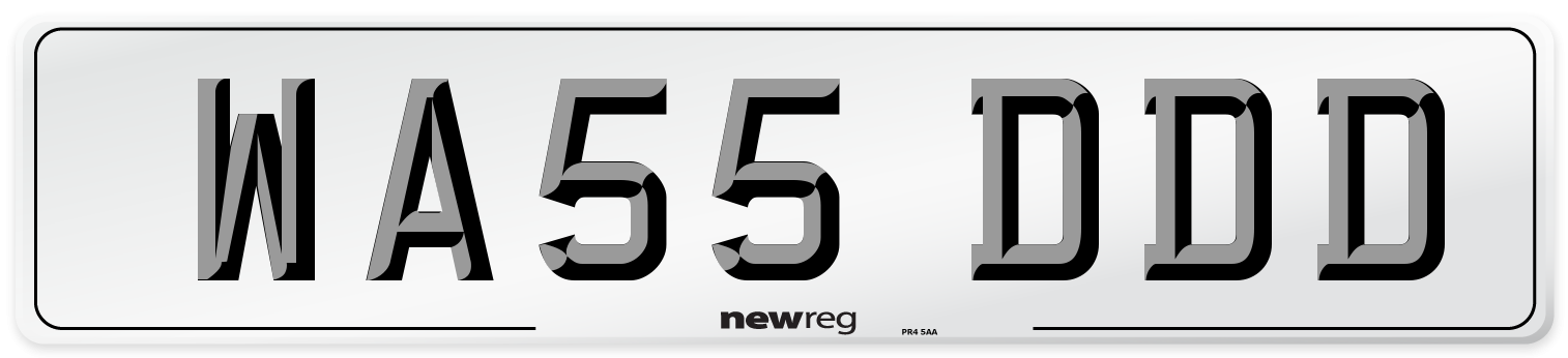 WA55 DDD Number Plate from New Reg